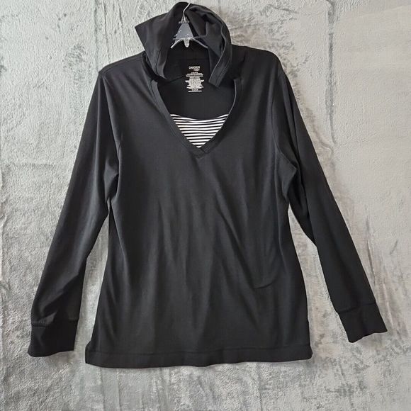 Danskin Tops - Danskin pullover hoodie top womens xl Black no drawstring